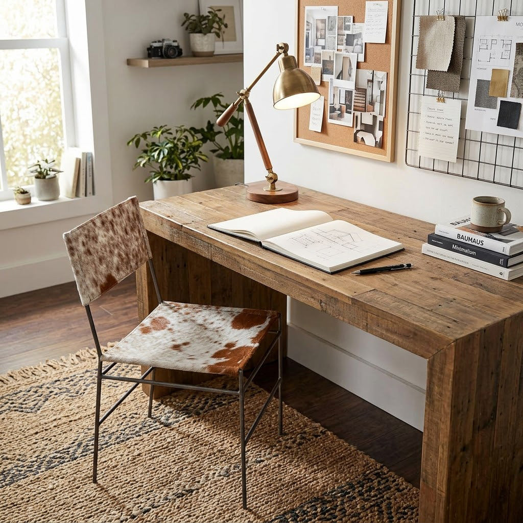Dayle Leather Iron Dining Chair