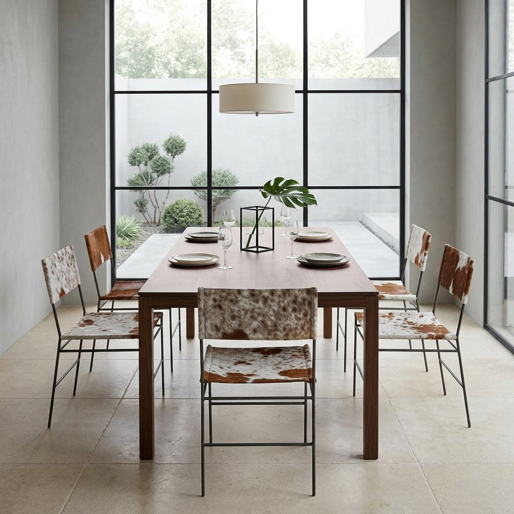 Dayle Leather Iron Dining Chair