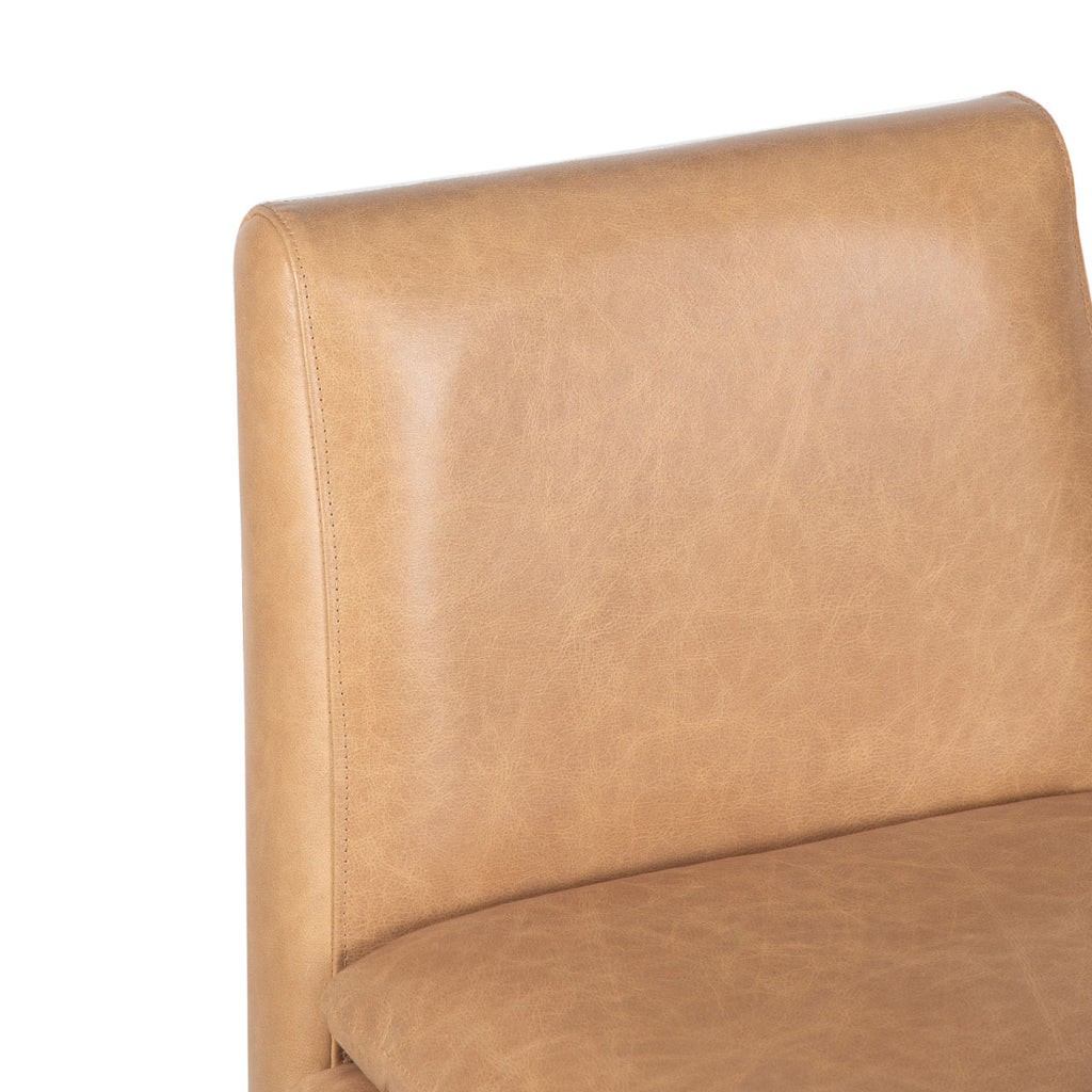 Delta Mango Wood Leather Dining Chair - Cream
