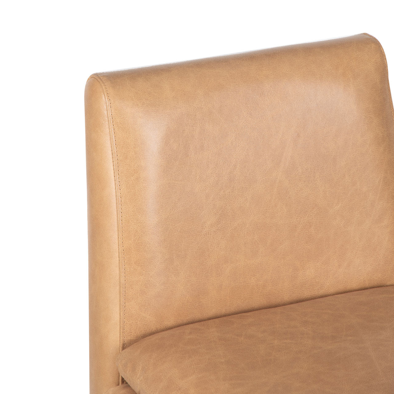 Delta Mango Wood Leather Dining Chair - Cream