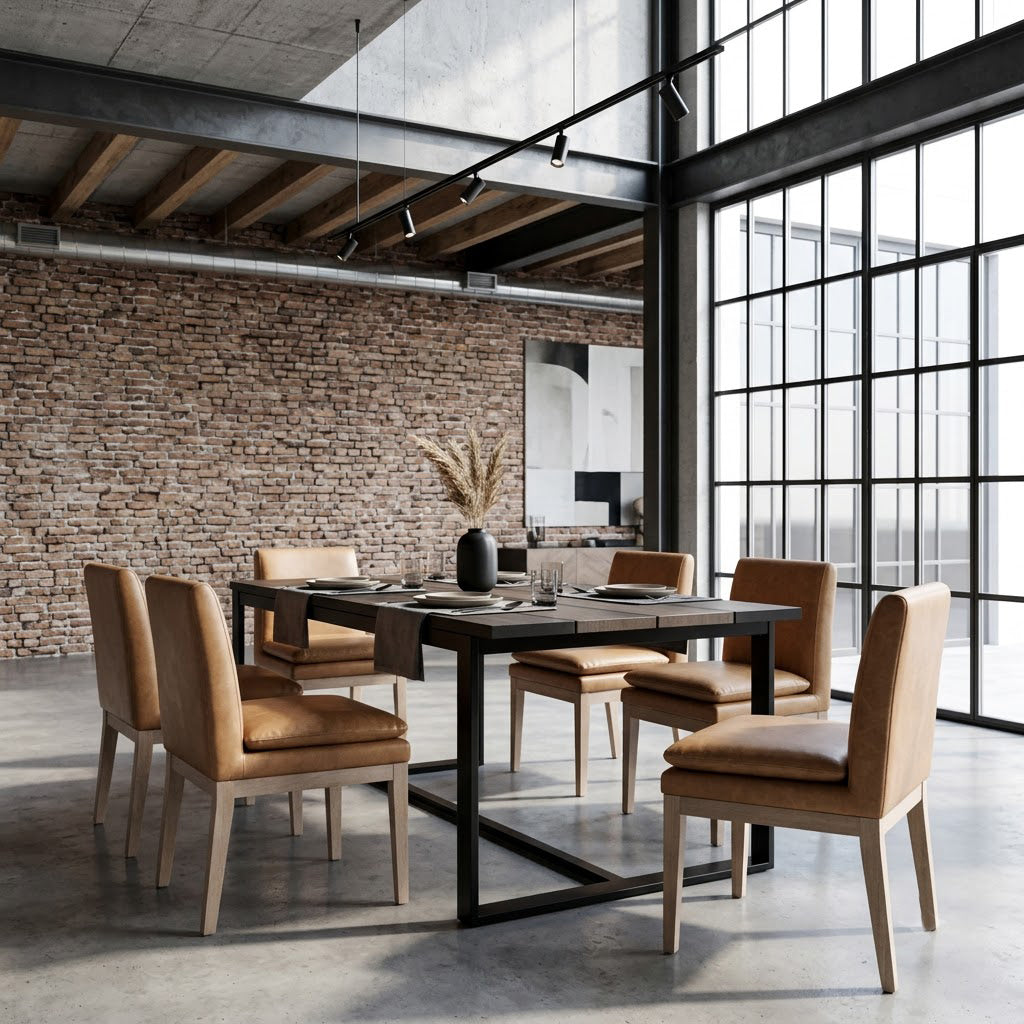 Delta Mango Wood Leather Dining Chair - Cream