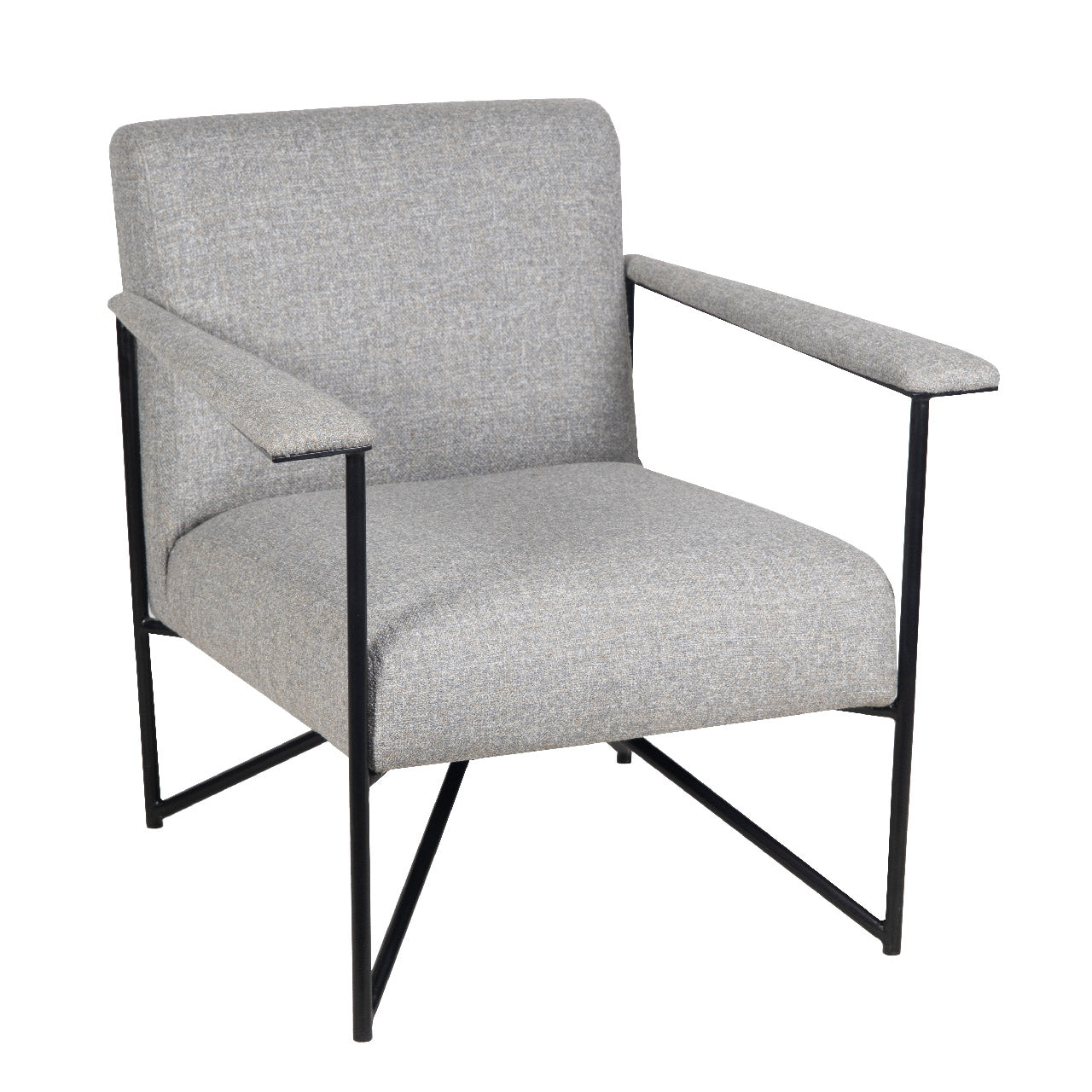 Denton Metal With Fabric Armchair - Grey