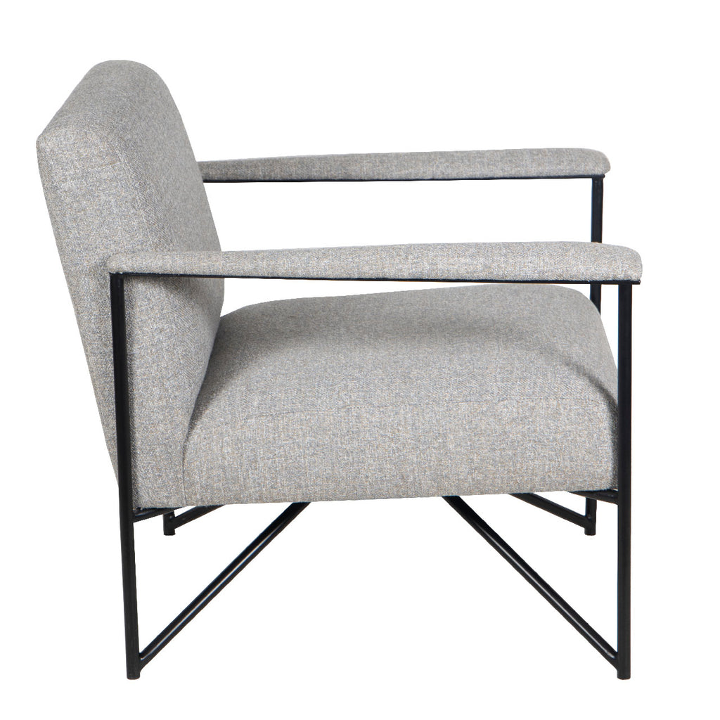 Denton Metal With Fabric Armchair - Grey