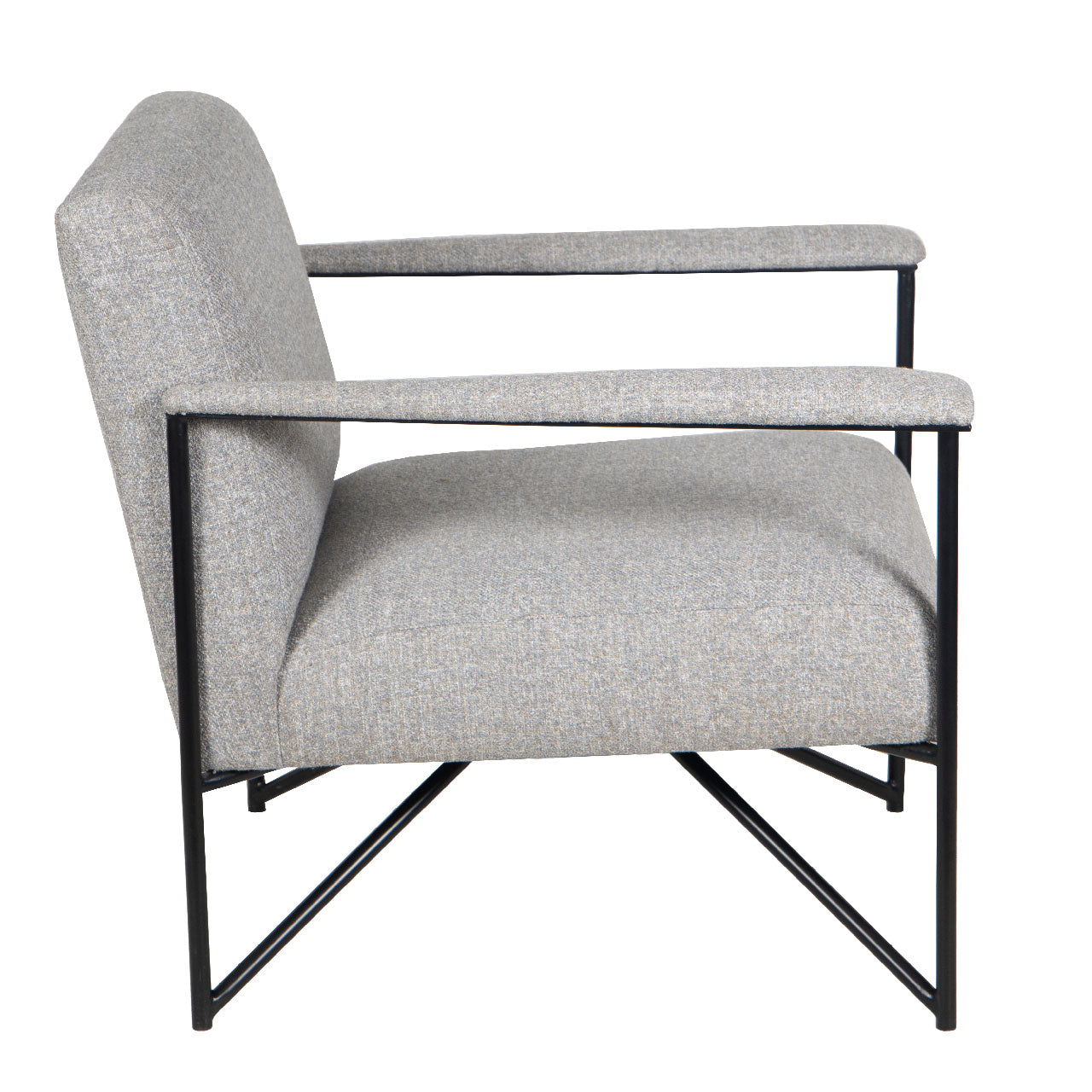 Denton Metal With Fabric Armchair - Grey