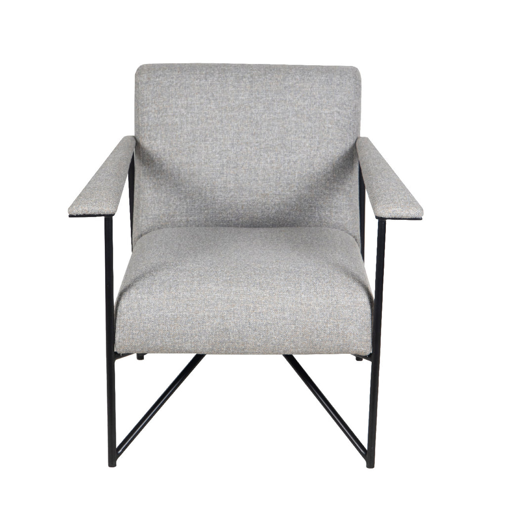 Denton Metal With Fabric Armchair - Grey