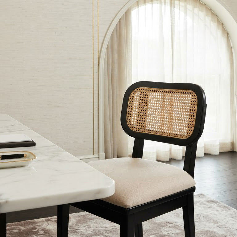 Domingo Dining Chair Mango Wood Fabric - Black