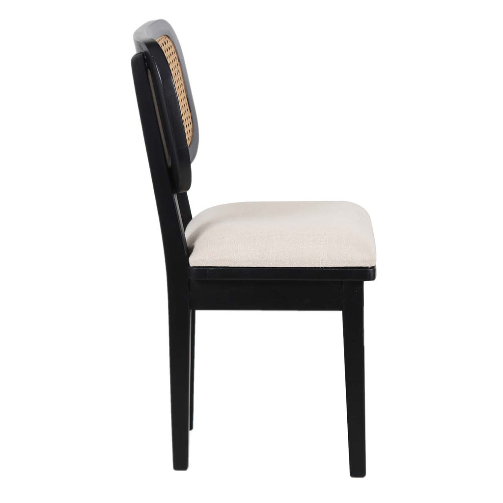 Domingo Dining Chair Mango Wood Fabric - Black