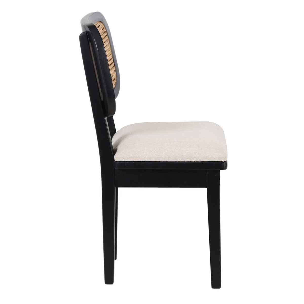Domingo Dining Chair Mango Wood Fabric - Black