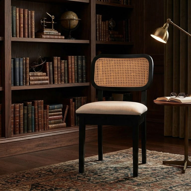Domingo Dining Chair Mango Wood Fabric - Black