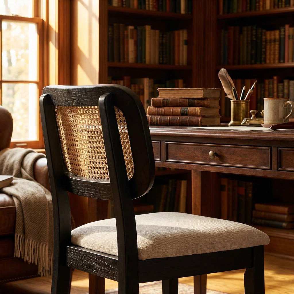 Domingo Dining Chair Mango Wood Fabric - Black