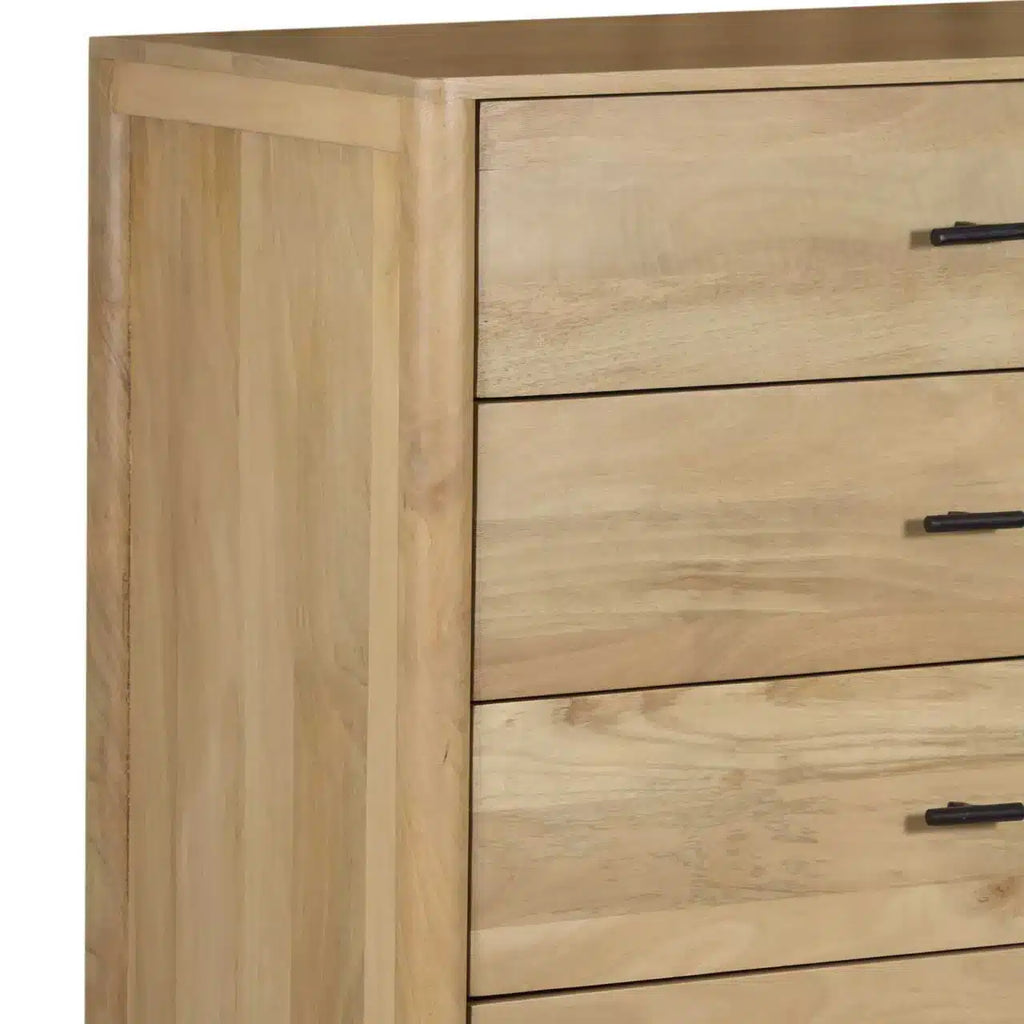Dowen Mango Wood 5 Drawer Highboy