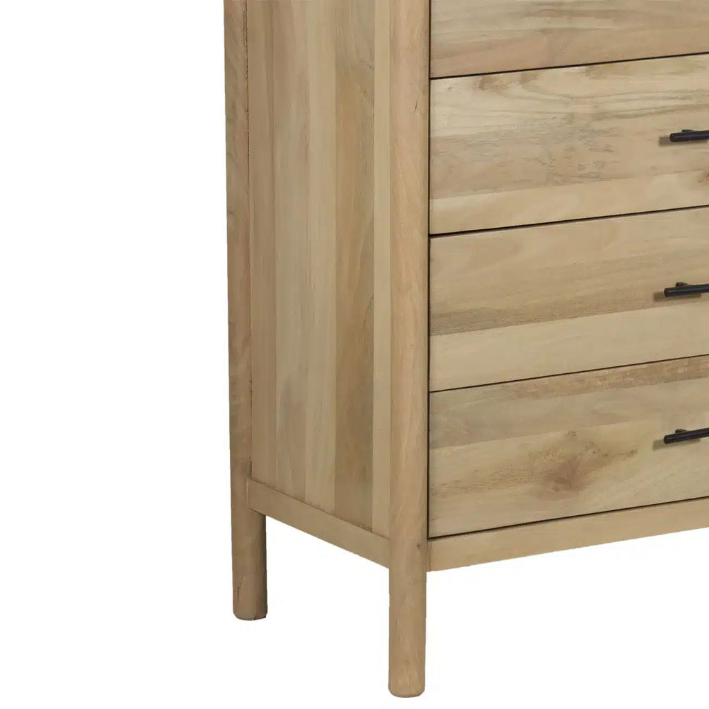 Dowen Mango Wood 5 Drawer Highboy