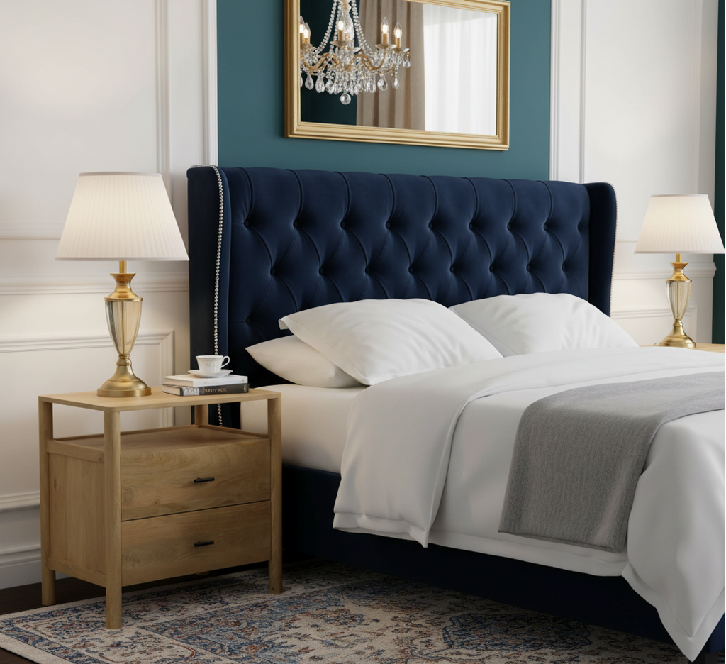 Dowen Mango Wood 2 Drawer Night Stand