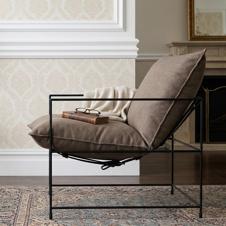 Ducal Black Iron Accent Chair