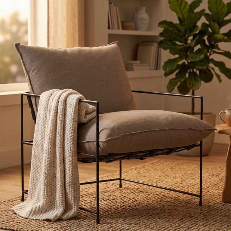 Ducal Black Iron Accent Chair
