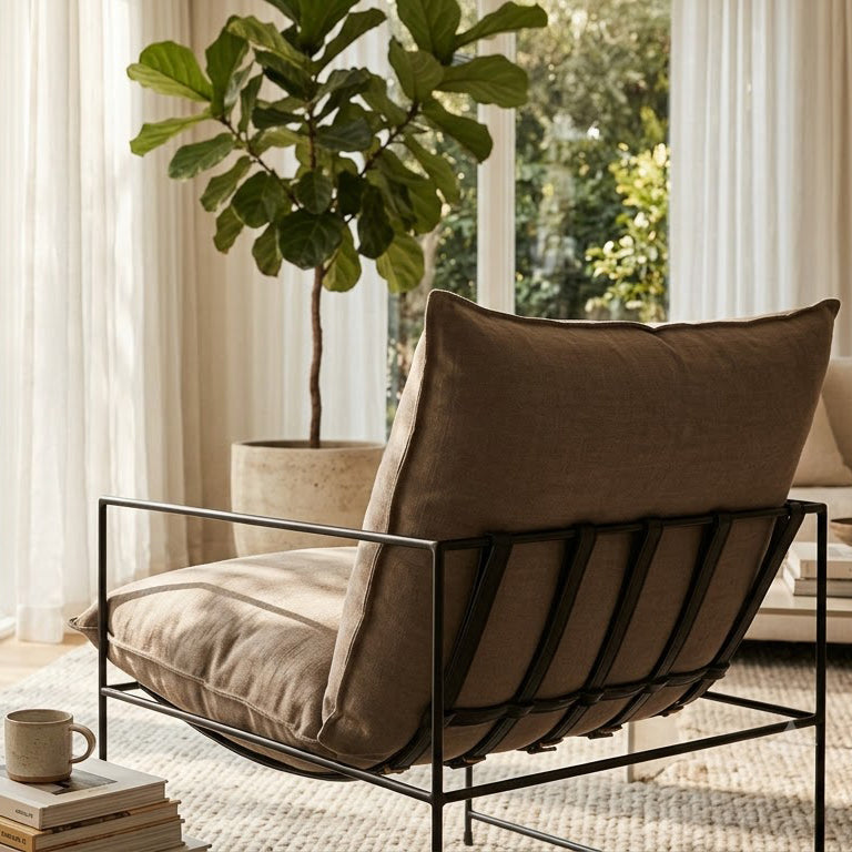 Ducal Black Iron Accent Chair