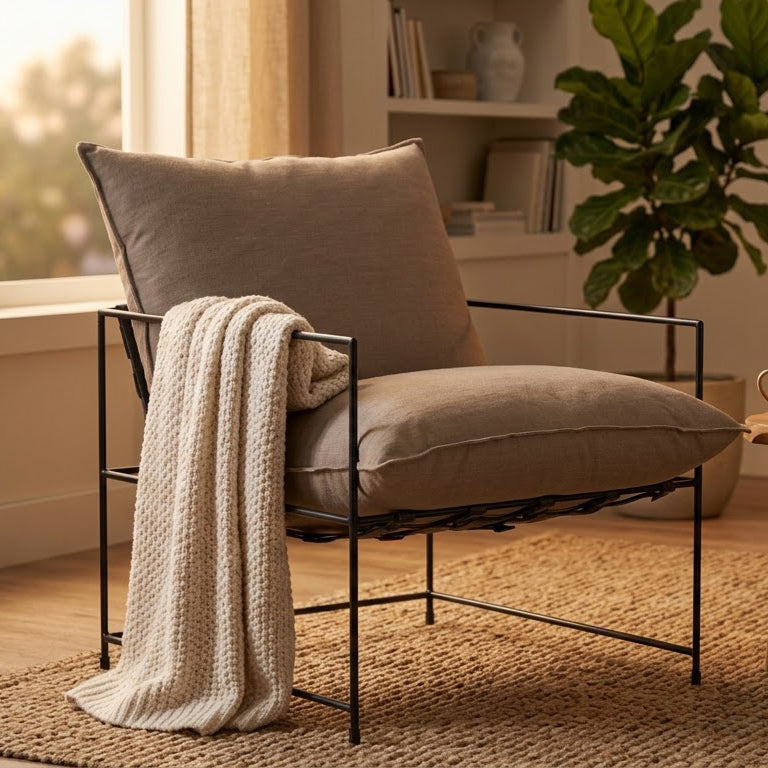 Ducal Black Iron Accent Chair