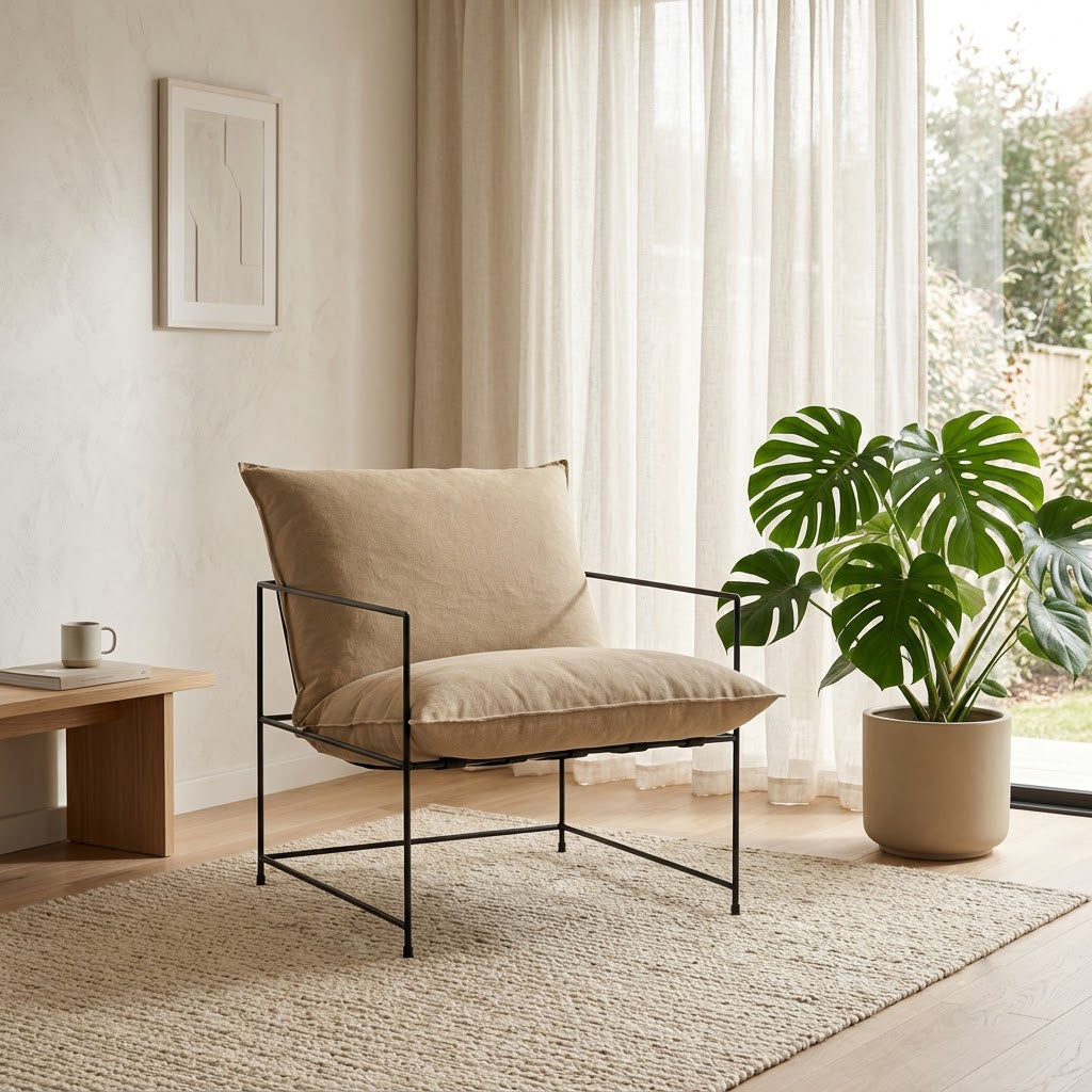 Ducal Black Iron Accent Chair