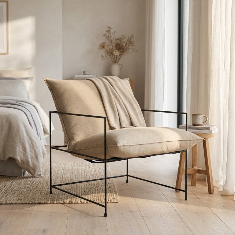 Ducal Black Iron Accent Chair