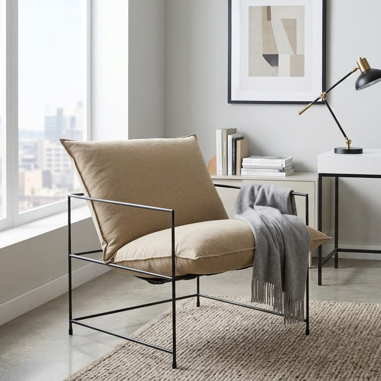 Ducal Black Iron Accent Chair