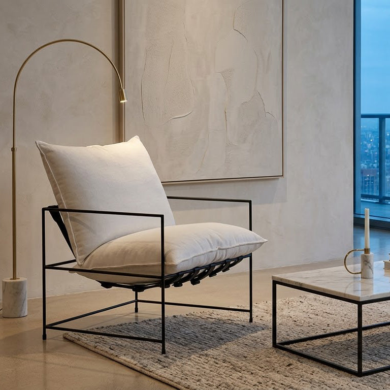 Ducal Black Iron Accent Chair