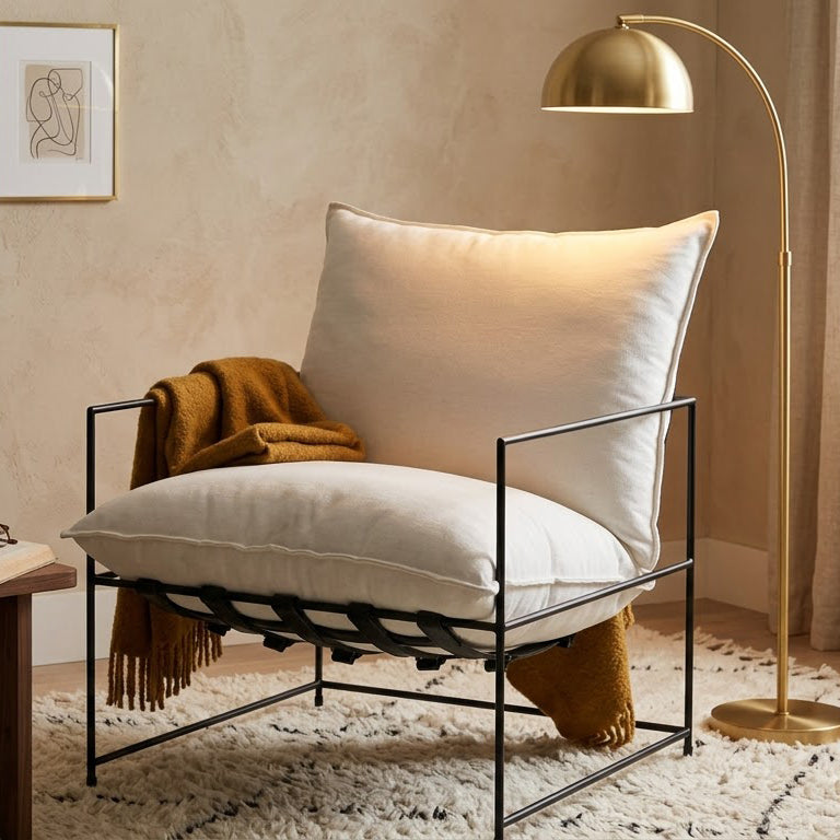 Ducal Black Iron Accent Chair
