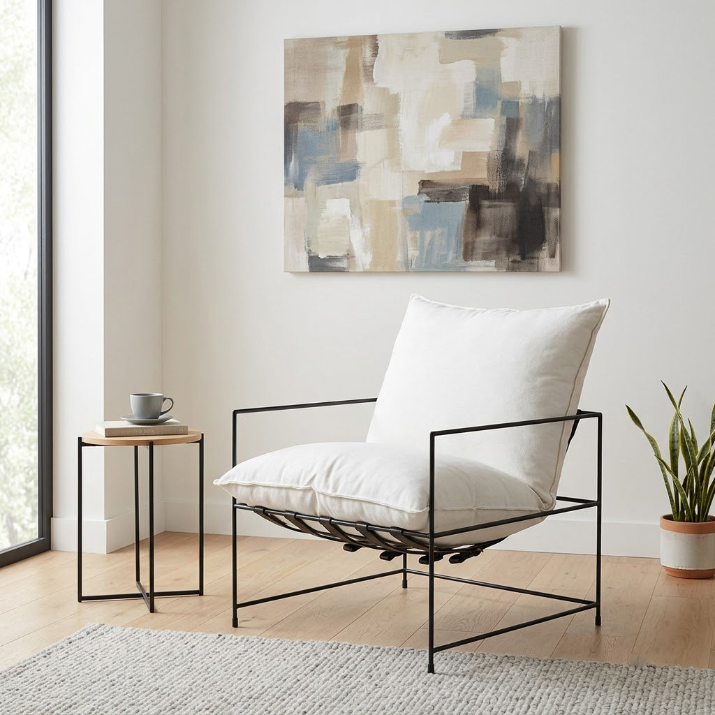 Ducal Black Iron Accent Chair