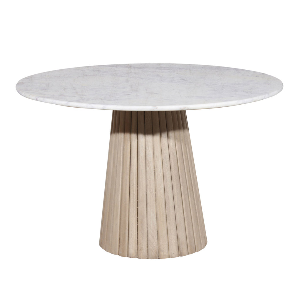 Edgar Round Dining Table With Marble Top - ICE Grey / Marble