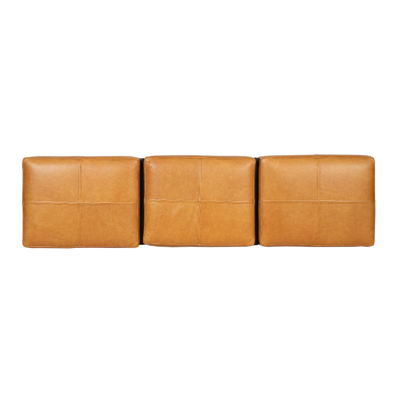 Elmer Metal Base with Buff Leather Upholstered Bench