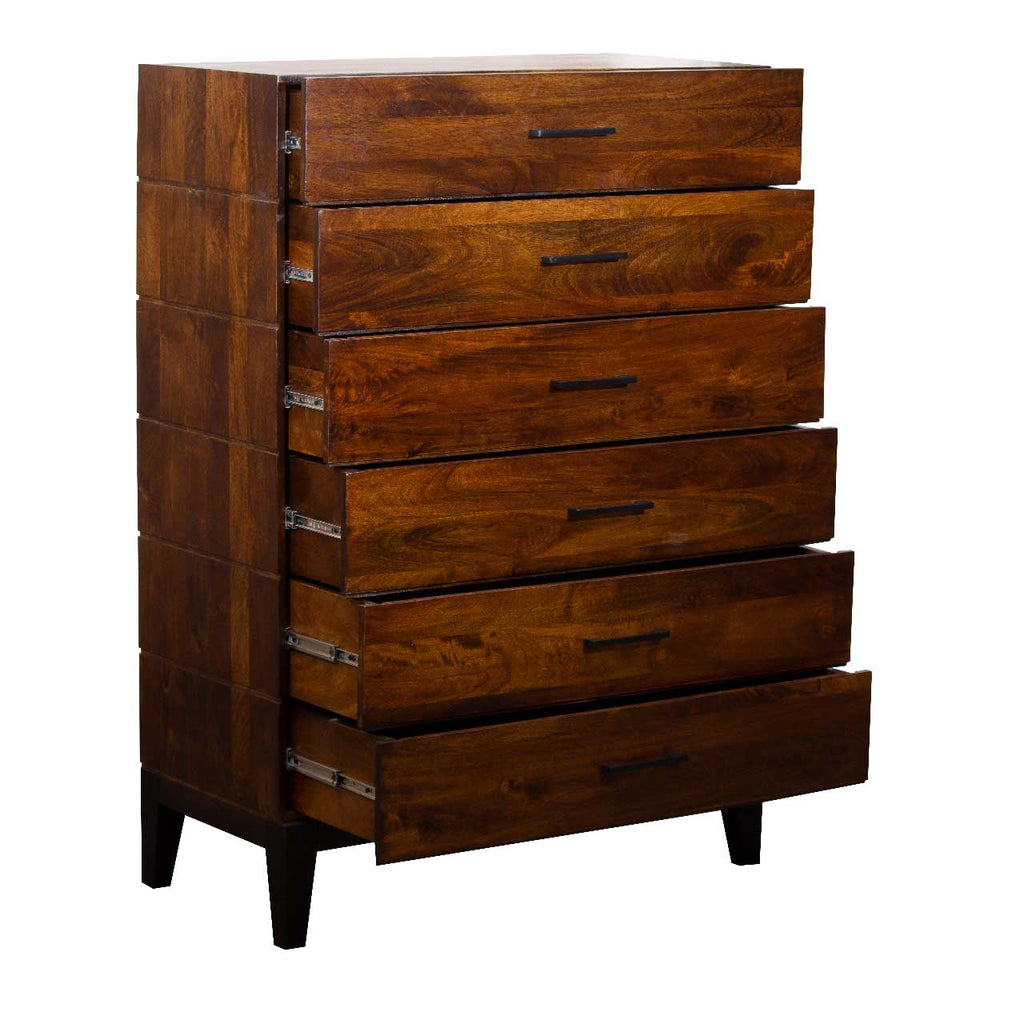 Evoke Mango Wood 6 Drawer Highboy