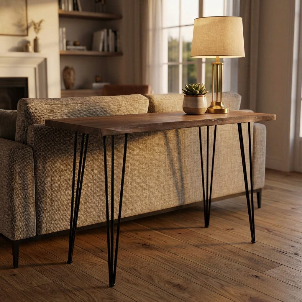 Forge Acacia Wood Counter Height Dining Table - Black Iron