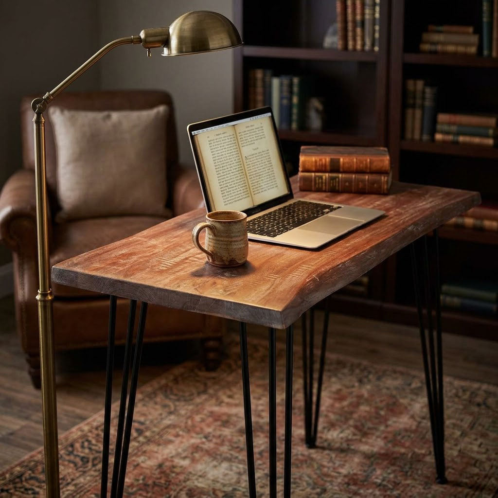 Forge Acacia Wood Counter Height Dining Table - Black Iron