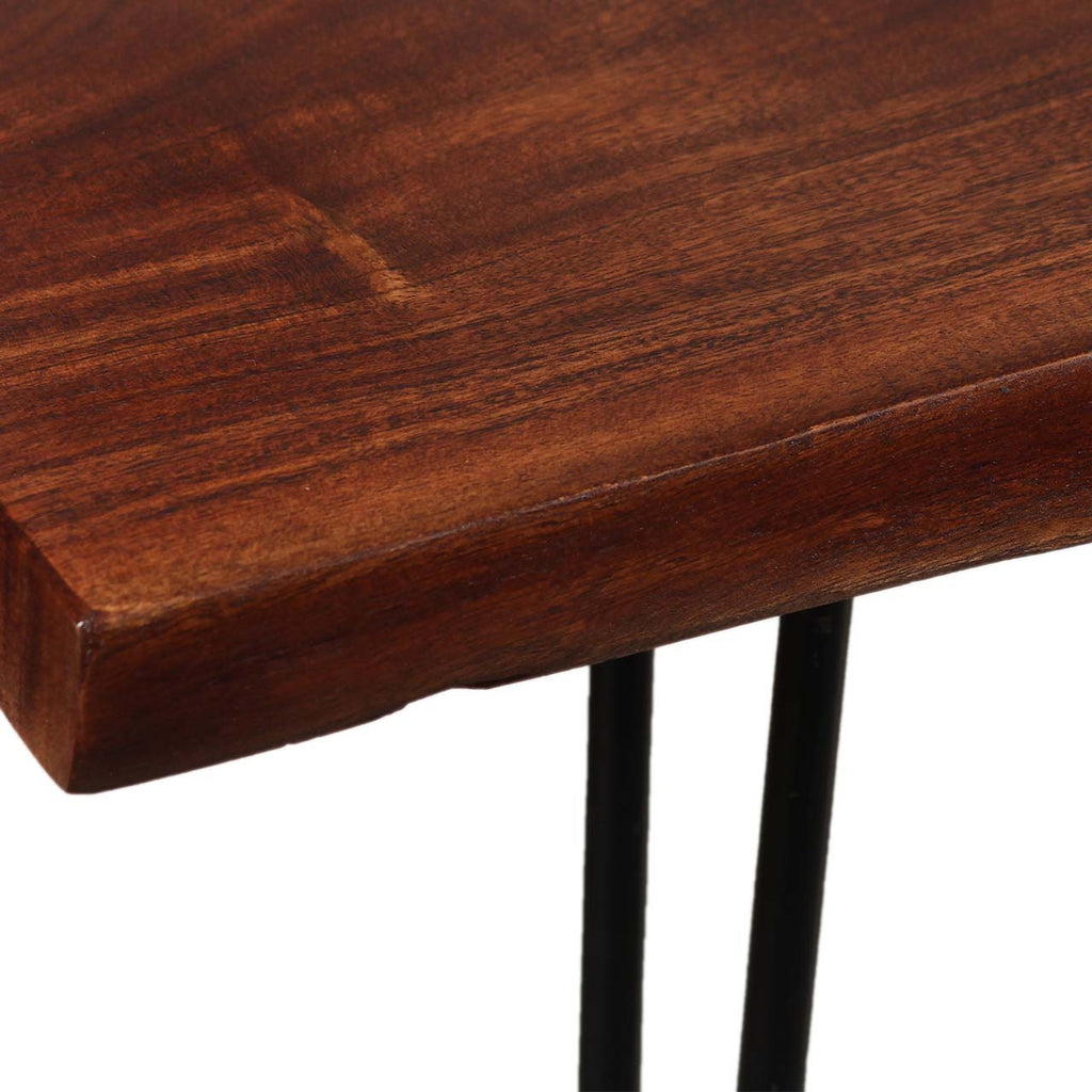 Forge Acacia Wood Dining Table Large - Black Iron / Washed Walnut