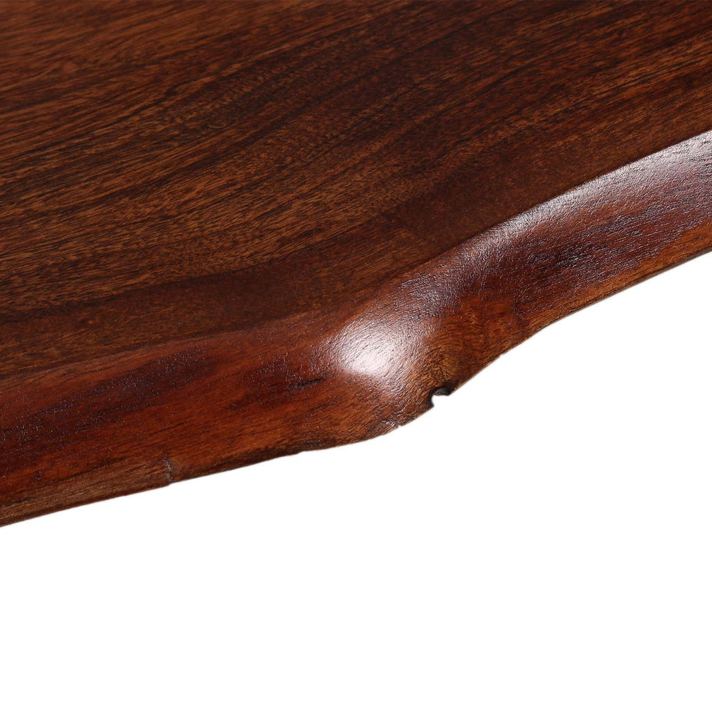 Forge Acacia Wood Dining Table Large - Black Iron / Washed Walnut