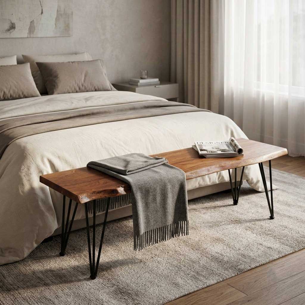 Forge Acacia Wood Bench Small