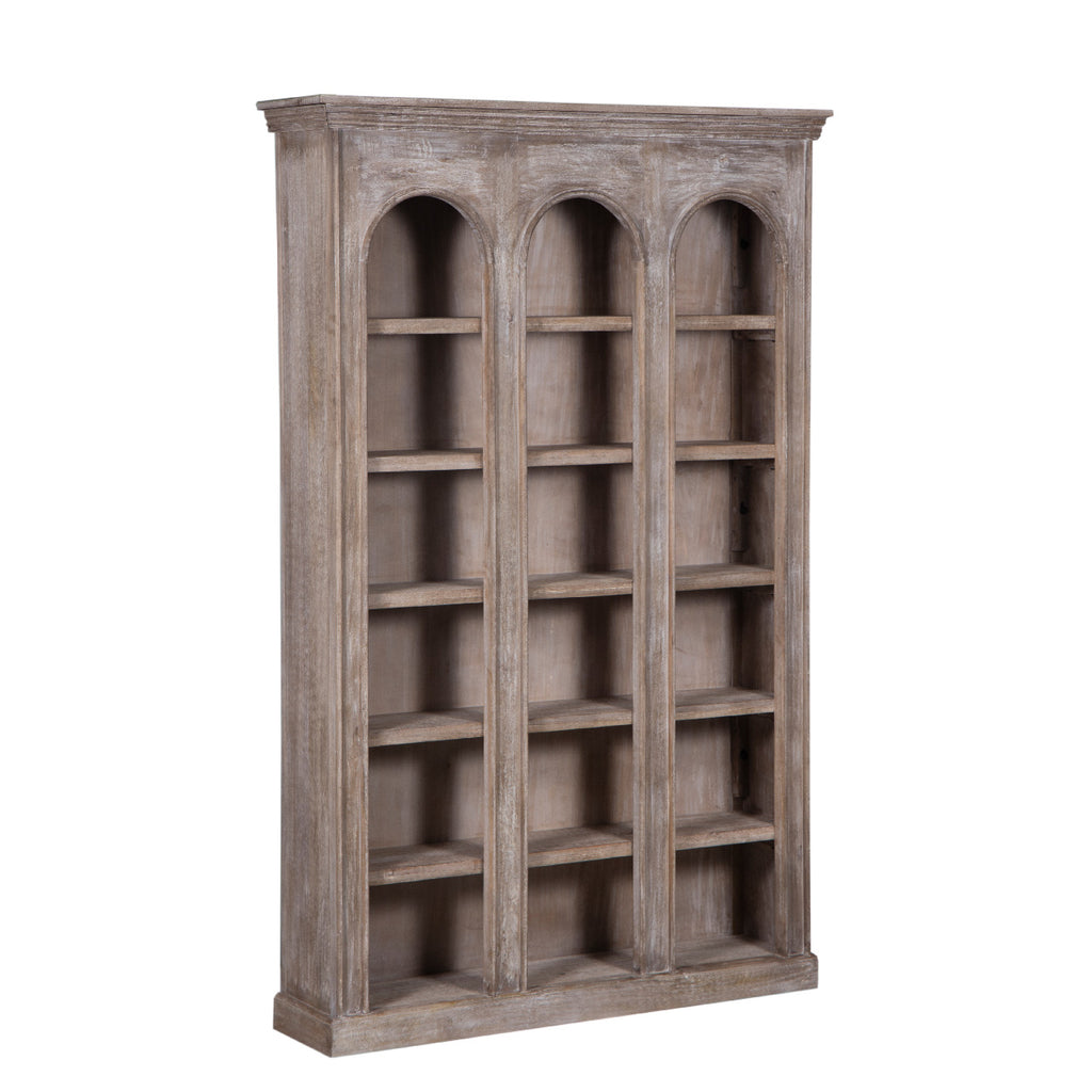 Franco Mango Wood Bookshelf - Grey White Washed