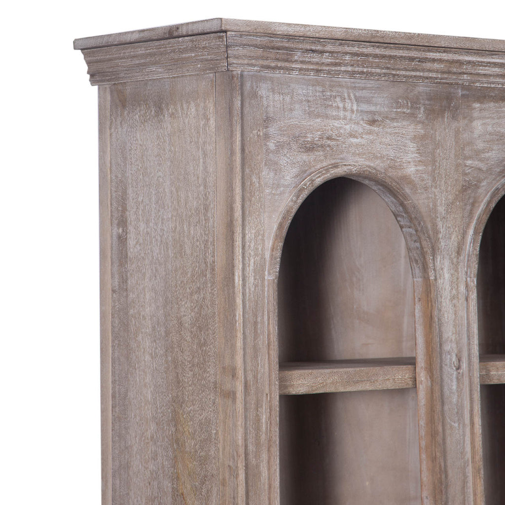 Franco Mango Wood Bookshelf - Grey White Washed