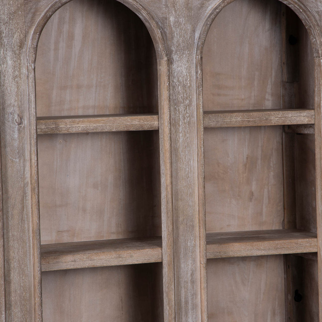 Franco Mango Wood Bookshelf - Grey White Washed