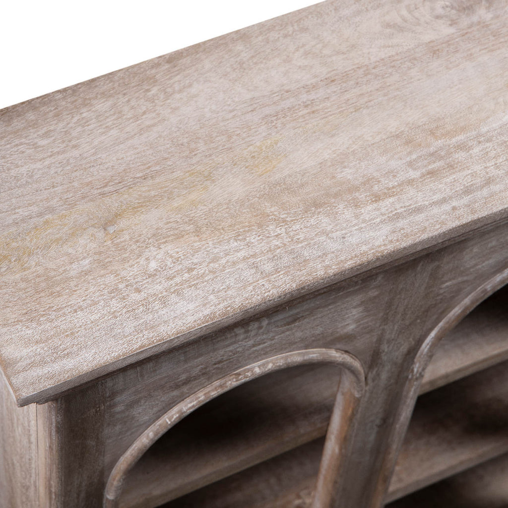 Franco Mango Wood Bookshelf - Grey White Washed