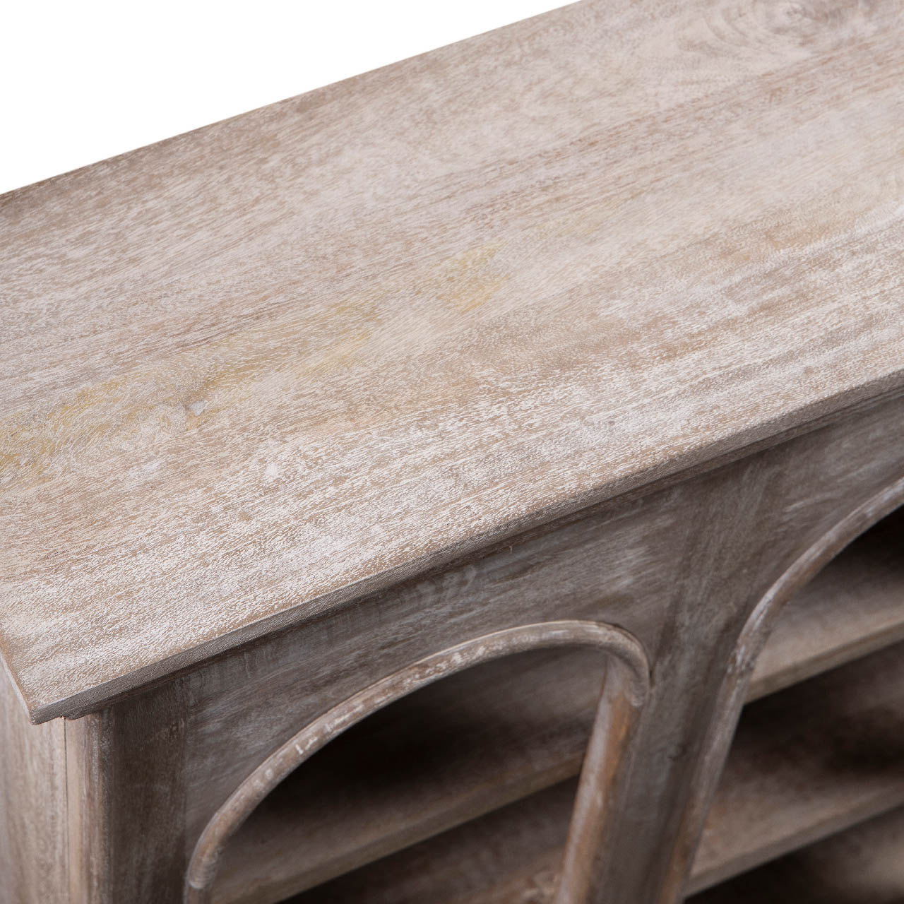 Franco Mango Wood Bookshelf - Grey White Washed