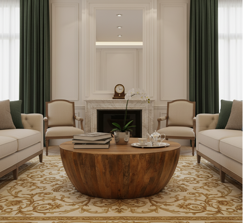 Hampton Manog Wood Round Coffee Table