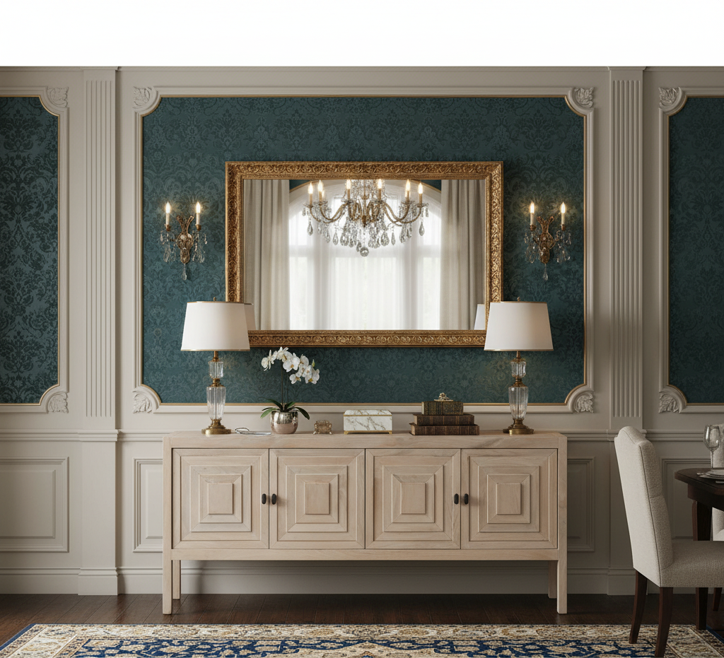 Reevira Mango Wood 4 Door Sideboard