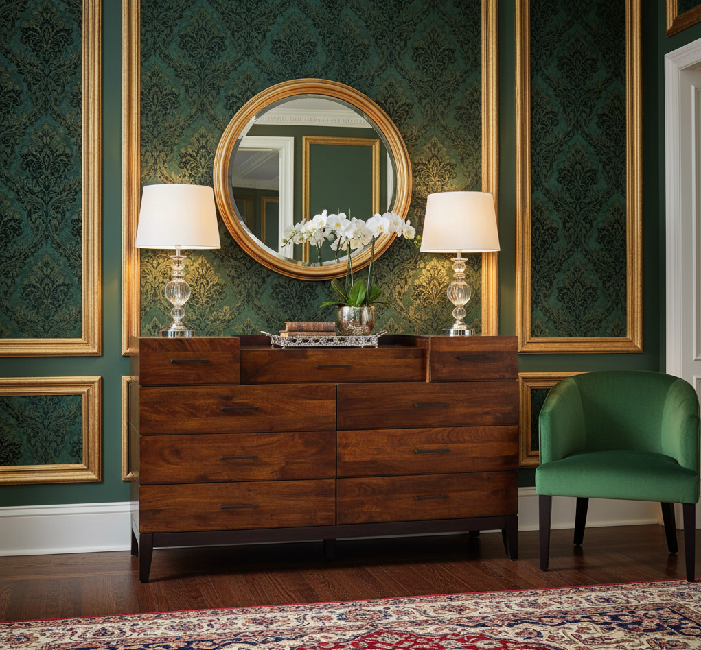 Evoke Mango Wood 9 Drawer Dresser