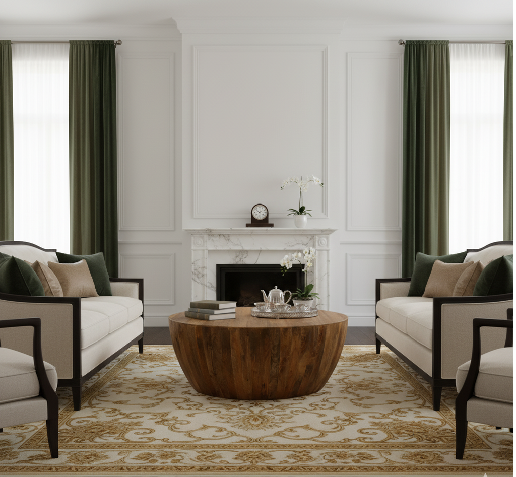 Hampton Manog Wood Round Coffee Table