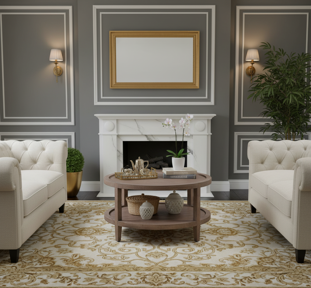 Mersing Oak Wood Round Coffee Table