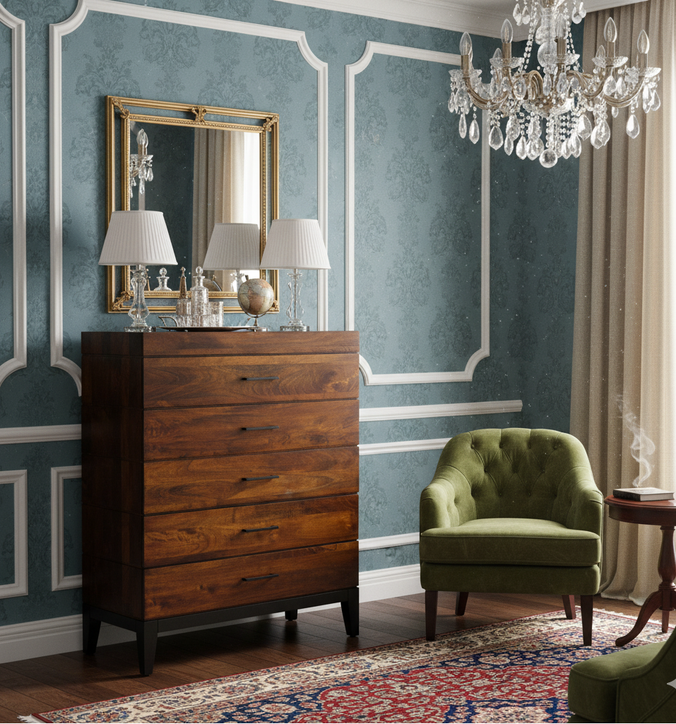 Evoke Mango Wood 6 Drawer Highboy