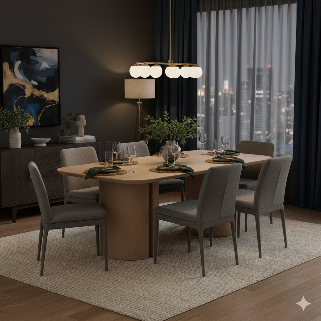 Kaden Mango Wood Rectangular Dining Table