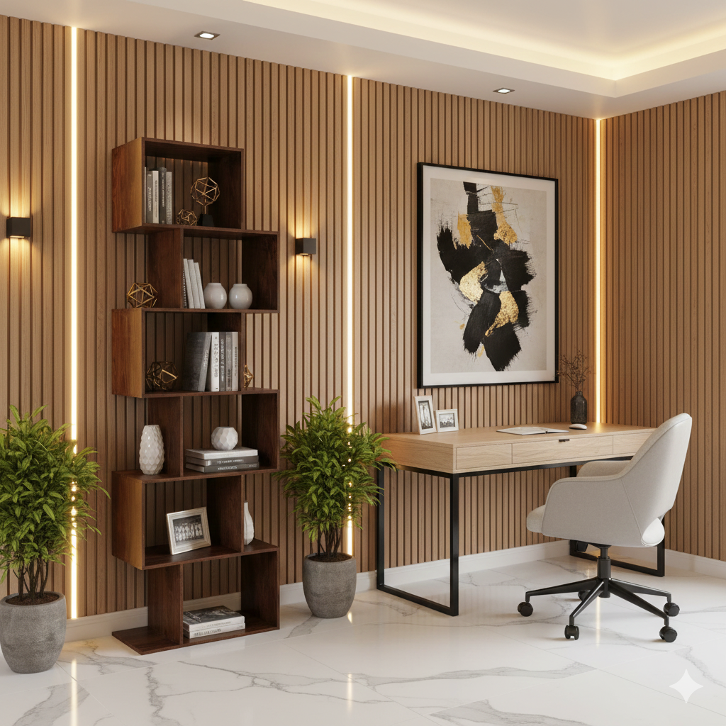 Riyad Acacia Wood 6 Compartment Bookcase