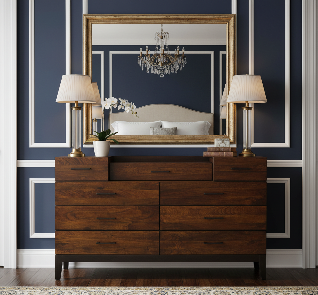 Evoke Mango Wood 9 Drawer Dresser