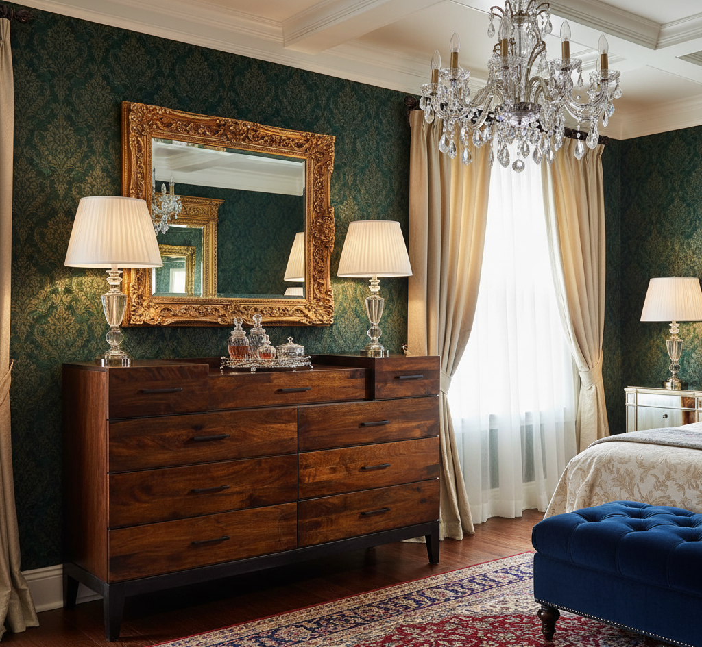Evoke Mango Wood 9 Drawer Dresser